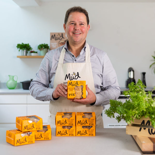 Christian Chief pie maker with Chip Shop Chicken Curry pies