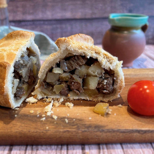 Cut open dinosaur pasty