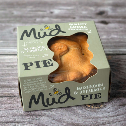 Mud Pies Best Ever Veggie Gift Box in a green, partly open box with handwritten-style text reveals a golden pie through a clear window.